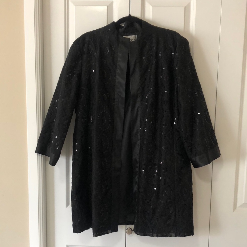 Chico's Black Sequin Coat